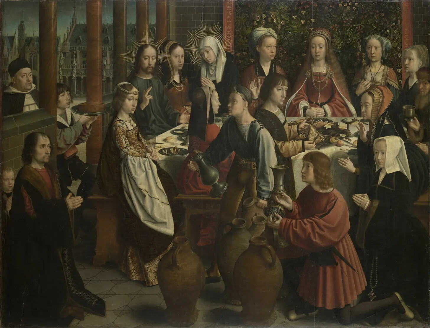 The Marriage at Cana, Gerard David, c. 1500 to 1503. A depiction of the second Luminous Mystery of the Rosary.
